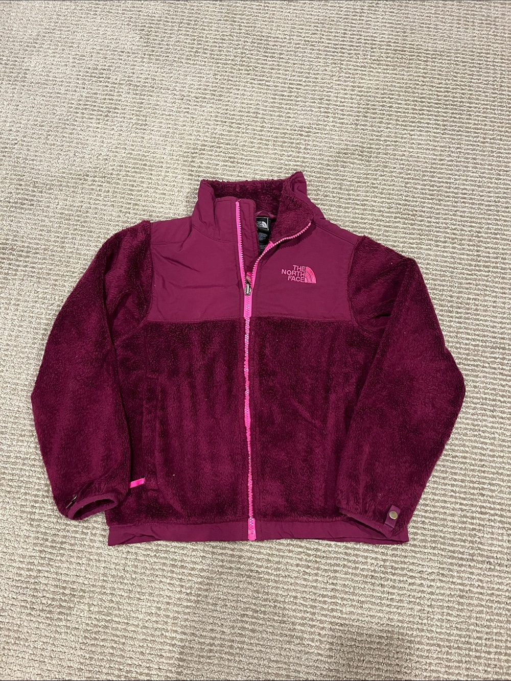 The North Face Plush Fleece Jacket in Berry and Pink Accents